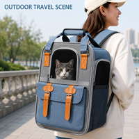Sac de voyage pliable pour animaux de compagnie, grande capacité, respirant, facile à nettoyer, sac à dos portable pour chiens et chats, utilisation en extérieur