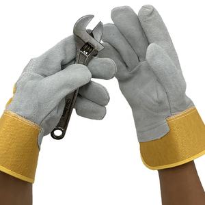 Alta calidad 10,5 pulgadas hombres AB grado Anti-Corte PPE Buffalo cuero de vaca Split construcción Rigger trabajo guantes de seguridad - Product Image 6