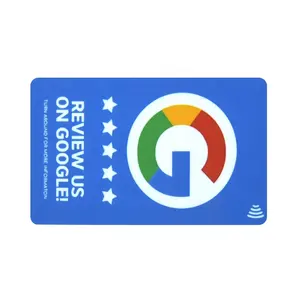 Custom Plastic PVC Restaurant Menu Social Media Nfc Table Display Google Review Card NFC