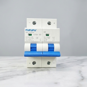 Disjoncteur miniature blanc <span class=keywords><strong>FUKA</strong></span> FK80-125DC DC 6kA, disjoncteur électronique basse tension, montage sur rail DIN, PA66+Cuivre - Product Image 1