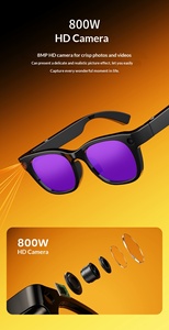 Gafas Inteligentes con Lentes Púrpuras, 800W Píxeles, Pantalla Horizontal y Vertical, Grabación de Video, Llamadas, Música, Reconocimiento de Objetos por IA - Product Image 5