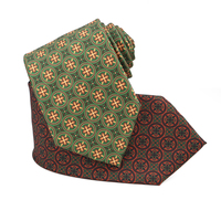 Hoogwaardige formele Fleur-de-lis polyester stropdas met eigen label, geometrisch print, heren bloemenstropdas