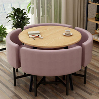 Tables et chaises rondes pour restaurant, avec des designs élégants en fer forgé, pour les meubles de café et de magasin