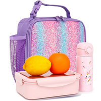 Sac à lunch isotherme pour enfants-Mini glacière douce pour la rentrée Kit de repas thermique pour filles parfait pour l'école et la randonnée