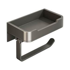 Porte-papier toilette mural Gao Wenhai, rectangulaire, en alliage d'aluminium, sans perçage, moderne, pour salle de bain - Product Image 1