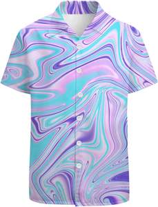 T-shirts personnalisés d'été Hawaii Fiesta Camisa Hawaiana Algodon Para Hombre Chemise <span class=keywords><strong>Hawaienne</strong></span> Aloha Beach Chemise décontractée tropicale pour homme - Product Image 2