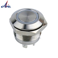Interrupteur de sonnette 3A avec bouton-poussoir LED, 1 pièce, 16mm, ouverture normale, bouton-poussoir, pour porte d'arcade