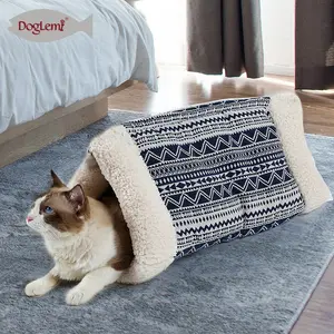 Fonksiyonel yumuşak peluş Polyester kedi Rustling çuvalı kış sıcak kedi Pet yatak mağara