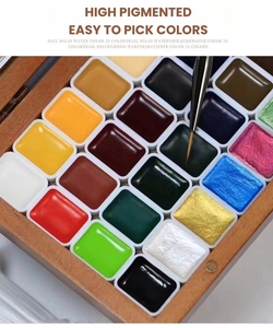 MyBeautyNails - Juego de Pinturas de Acuarela Sólidas para Decoración de Uñas, Tinta de Mármol, 36 Colores, Paleta de Acuarelas - Product Image 6