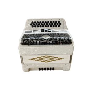 Seasound 34ปุ่ม12เบส3ลงทะเบียน JB3412C acrodeon หีบเพลงไดอะโทรนิกส์สีขาวสีดำเงิน - Product Image 3