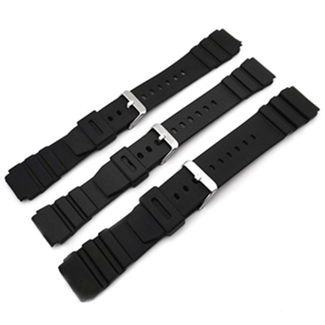 Factory Supply 18 20 22 24 26 28mm Male End PU Watch Band for Electronic Watch Steel Buckle Universal Protruding End PU Strap