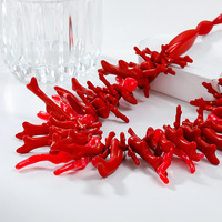 Collier bohème exagéré, collier de perles de corail rouge naturel, ensemble de bijoux