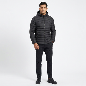Men's Wholesale Custom Utility Canvas Puffer Jacket Winter <b>Bubble</b> <b>Coat</b> Windproof Quick Dry Breathable High Street Style - Product Image 1