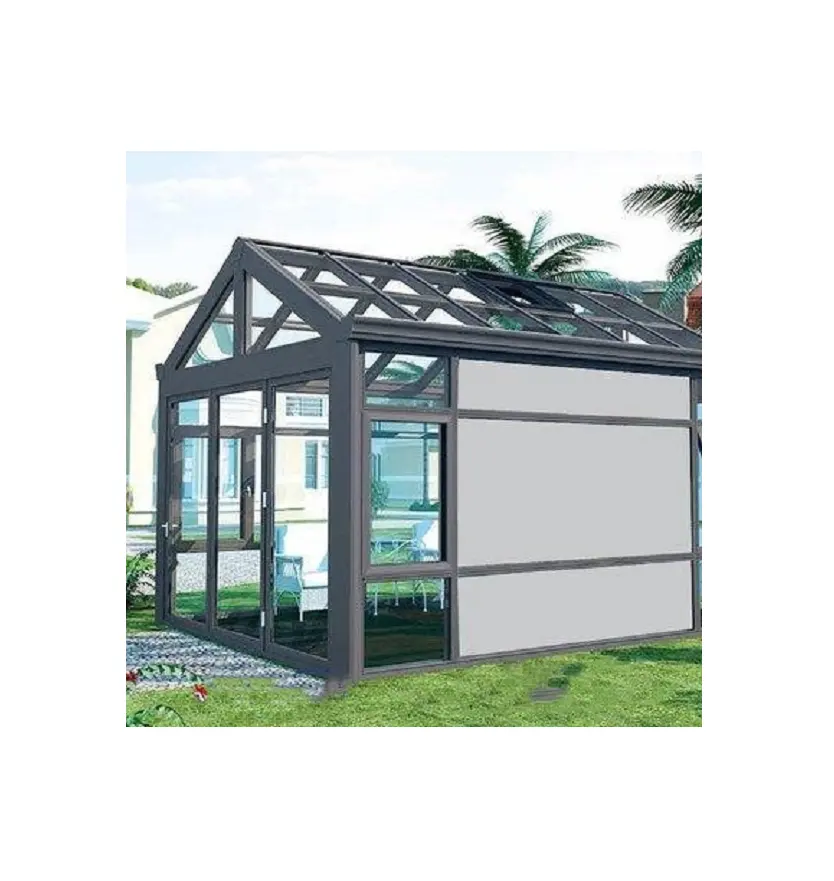 Prefabricated portable aluminium tempered glass sunroom for solarium