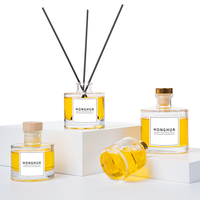Bouteilles diffuseurs cylindriques en verre transparent en gros 50ml 100ml 120ml à large ouverture pour huiles parfumées à bâtonnets