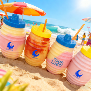 กระบอกน้ำ fresca Aguas Frescas ขวดน้ำดื่มน้ำผลไม้แก้วพลาสติกขนาด16ออนซ์/32ออนซ์ - Product Image 5