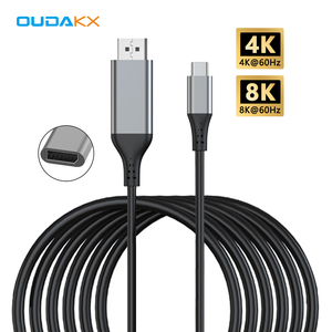 Bán buôn HD 2M 3m truyền dữ liệu cổng hiển thị 8K 4K 60Hz dp Cáp 3.2 USB Loại C đến 2.1 dp cáp cho cáp video để TV di động - Product Image 1