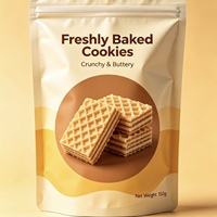 Sachet Doypack en plastique laminé de haute qualité avec logo personnalisé, surface mate et fermeture éclair, pour l'emballage de gaufrettes, biscuits et snacks secs