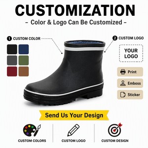 Stivali da Pioggia Corti in Gomma Personalizzati per <span class=keywords><strong>Uomo</strong></span>, Scarpe Impermeabili Comode alla Moda per Pesca, Attività all'Aperto e Uso Quotidiano - Product Image 2