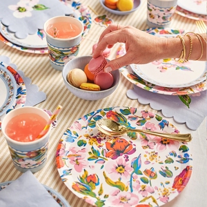 Juego de Vajilla Personalizado con Tema Floral para Fiesta de Té, Platos de Papel Biodegradables, Platos de Papel Ecológicos, Artículos para Fiestas - Product Image 2