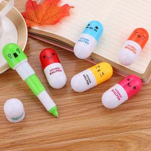 Nouveauté promotionnelle petite capsule rétractable forme de pilule mignon stylo à bille vitamine stylo à bille pour les enfants - Product Image 4