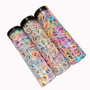 Grosir 300 buah/botol manis warna-warni tali rambut anak-anak ikat rambut kain elastis tinggi pita rambut ekor kuda hiasan kepala anak perempuan untuk - Product Image 6