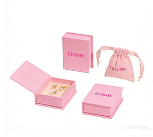 Customized logo Luxury Rectangle <b>Book</b>-shaped Eco-friendly Paper Cardboard Jewelry <b>Box</b> Magnetic Closure Reusable Black Necklace - Product Image 1