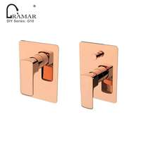 Robinet de douche mural en laiton chromé, corps encastré, mitigeur thermostatique pour bain et douche, inverseur 2 voies intégré
