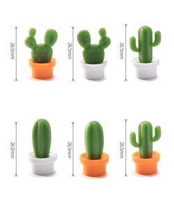 6 cái xương rồng tủ lạnh nam châm tủ lạnh nhãn dán từ tính 3D cây mọng nước dễ thương bảng tin nhắc nhở trang trí nhà bếp - Product Image 5