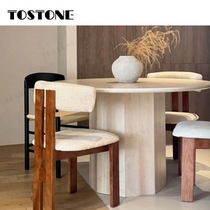 Mesa de Comedor Redonda de Travertino Elegante de Diseño a Precio de Fábrica Tostone para Decoración de Apartamentos y Hoteles de Estilo Minimalista Suave - Product Image 4