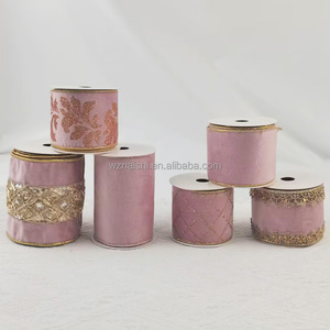 Ruộng băng nhung satin hai mặt, nhiều màu sắc, kiểu dáng đẹp, kích thước 6.3CM và 10CM, có dây, dùng trang trí Giáng sinh - Product Image 2