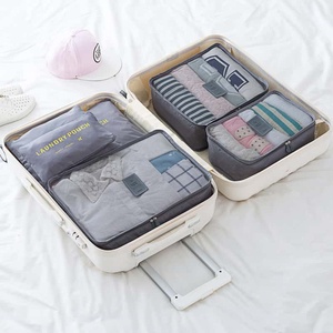 Faux Leather <b>Foldable</b> Cosmetic Bag Geometric Pattern Zipper Closure Portable Travel Makeup Organizer Wholesale - Product Image 5