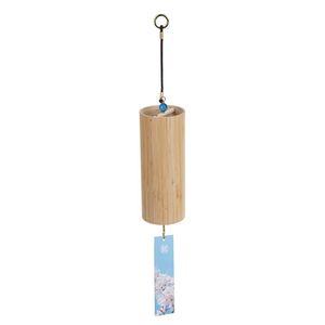 Carillon à vent vintage de style japonais en bambou, carillon à vent manuel en tubes de bambou naturel pour jardin, cour et décoration musicale - Product Image 1