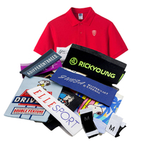 Service de conception gratuit Étiquettes de cou pliées ou cousues à plat Étiquettes de vêtements personnalisées Étiquettes tissées en satin