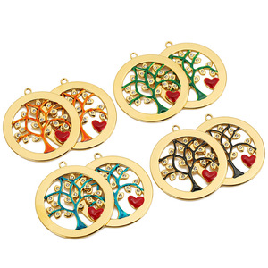 Amuleto del Árbol de la Vida de Acero Inoxidable con Diseño de Corazón Hueco para Collar, Pendientes, Llavero, Regalo, Accesorio de Joyería Unisex - Product Image 3