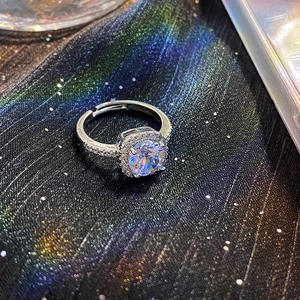 Joyería de moda Halo Cubic Zircon anillo de latón de alta calidad CZ anillo ajustable para mujer anillo de compromiso de fiesta - Product Image 6