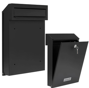 Lockable Through-the-<strong>Wall</strong> Mailbox Waterproof Recessed In-<strong>Wall</strong> Letter <strong>Box</strong> Powder Coated Steel Outdoor <strong>Post</strong> <strong>Box</strong> <strong>for</strong> Home Garden - Product Image 1