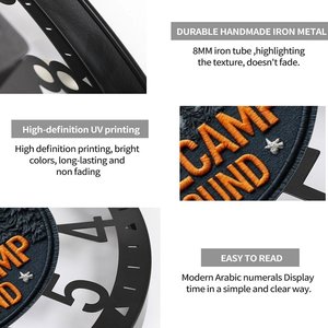 Reloj redondo de hierro de 25 cm diseñado como un letrero de restaurante con la inscripción "<span class=keywords><strong>Abierto</strong></span> <span class=keywords><strong>las</strong></span> <span class=keywords><strong>24</strong></span> <span class=keywords><strong>horas</strong></span>" - Product Image 4