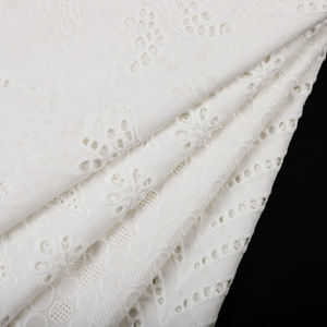 OEM riciclare il 100% di <span class=keywords><strong>cotone</strong></span> per il vestito con il tessuto dell'occhiello dell'<span class=keywords><strong>organza</strong></span> del tessuto di nuotata del fiore per l'uniforme - Product Image 4