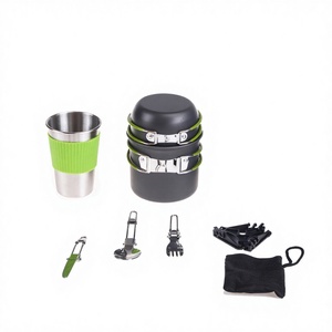 Ensemble de cuisine d'extérieur 12 pièces 1-2L, kit de cuisinière de camping portable et léger pour la randonnée et les voyages - Product Image 5
