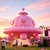 Modèle de fusée d'avion gonflable rose personnalisé, accessoires de décoration publicitaire sur le thème de l'aérospatiale, y compris souffleur