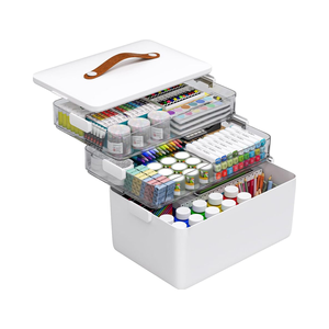 Boîte de rangement en plastique de 19,7 litres avec plateau amovible, organisateur durable pour artisanat, idéal pour organiser perles, couture, pâte à modeler - Product Image 6