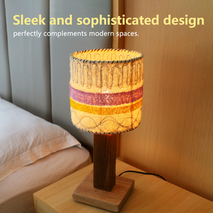 Natural Creative Loofah Table Lamp Handmade Fabric Lamp Light Bedroom Bedside Decorative Home Decor Lights With <b>Switch</b> Lock - Product Image 2