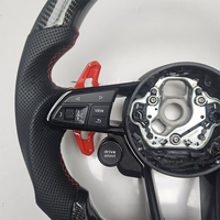 Accessoires intérieurs de voiture neufs en cuir fibre de carbone avec bouton de démarrage, volant compatible avec Audi R8