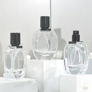 Sang Trọng Rỗng Nước Hoa Phun Chai Retro Hình Bầu Dục 30Ml Thủy Tinh Với Vít Cap Bóng Trong Suốt Thủy Tinh Màu Đen Chăm sóc Da Bộ Sưu Tập - Product Image 3