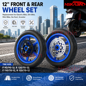 Juego de Ruedas Kenda de 12 Pulgadas, Color Azul, Supermoto, Llantas Tubeless para Carretera 90/90-12 120/70-12, Ruedas de Aleación para Bicicleta Eléctrica y Motocicleta - Product Image 5