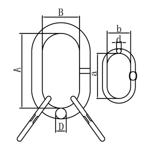 HIDEA Maillon maître oblong en acier allié robuste <span class=keywords><strong>de</strong></span> <span class=keywords><strong>3t</strong></span> à 39,9t avec <span class=keywords><strong>anneau</strong></span> <span class=keywords><strong>de</strong></span> <span class=keywords><strong>levage</strong></span> à sub-liaison G100, ensemble <span class=keywords><strong>de</strong></span> maillon maître - Product Image 3