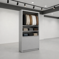 Présentoir à vêtements mobile en fer et MDF sur roulettes, personnalisé, en forme de A, pour boutique - Vente en gros