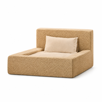 Canapé-lit en peluche pour chiens et chats, lit pour chien en bouclette avec coussin assorti, canapé confortable pour animaux de compagnie S-M-L lavable