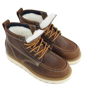 Botas de Nieve de Invierno con Forro de Lana, Estilo Cálido, Botas de Caña Alta con Cordones Delanteros para Hombre, Cuero Vacuno Genuino de Primera Capa, Perfectas - Product Image 3